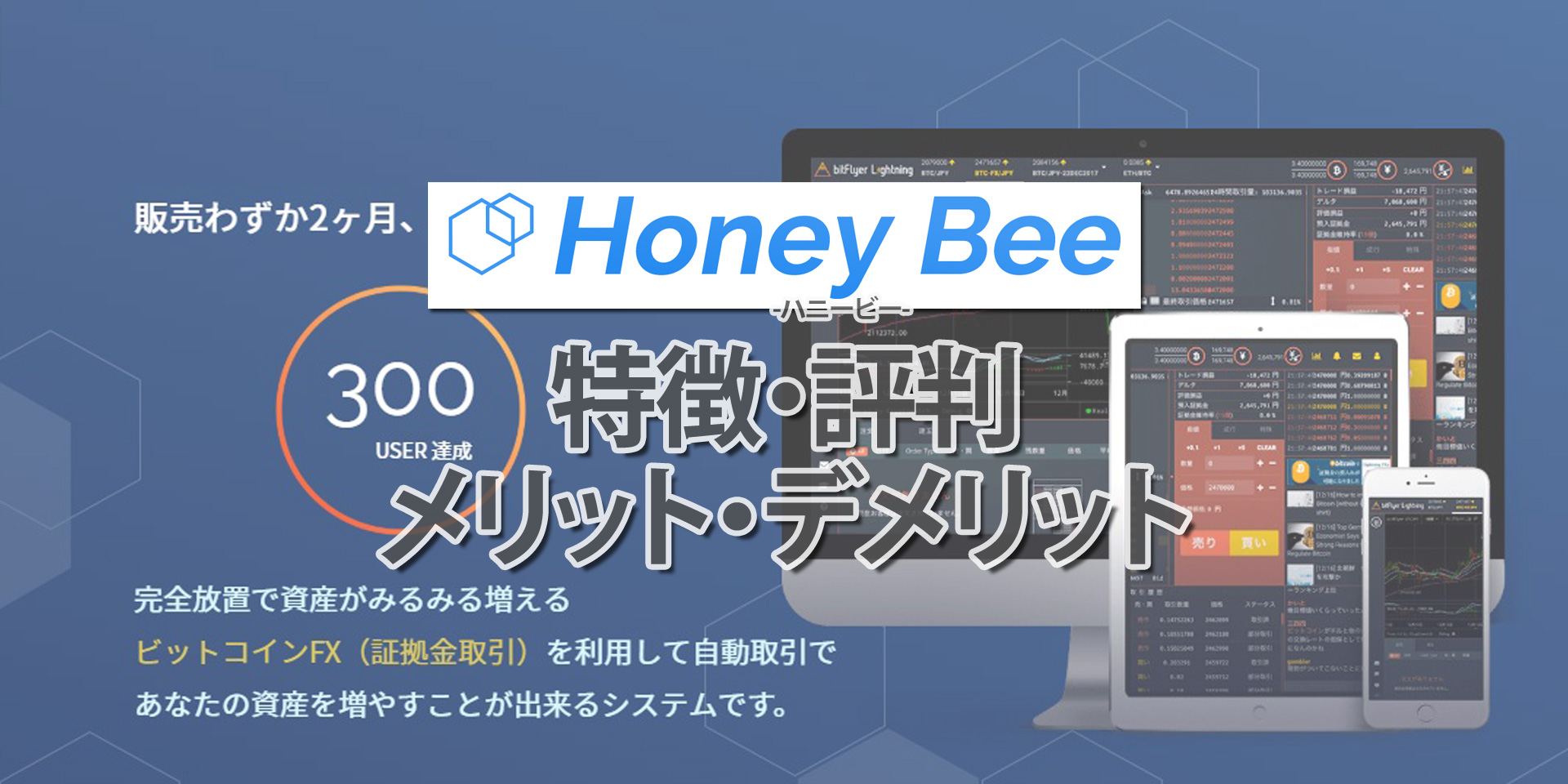 Honey Bee(ハニービー)とは？人工知能(AI)搭載ビットコインFX自動売買ツールのメリットデメリット、評判を検証