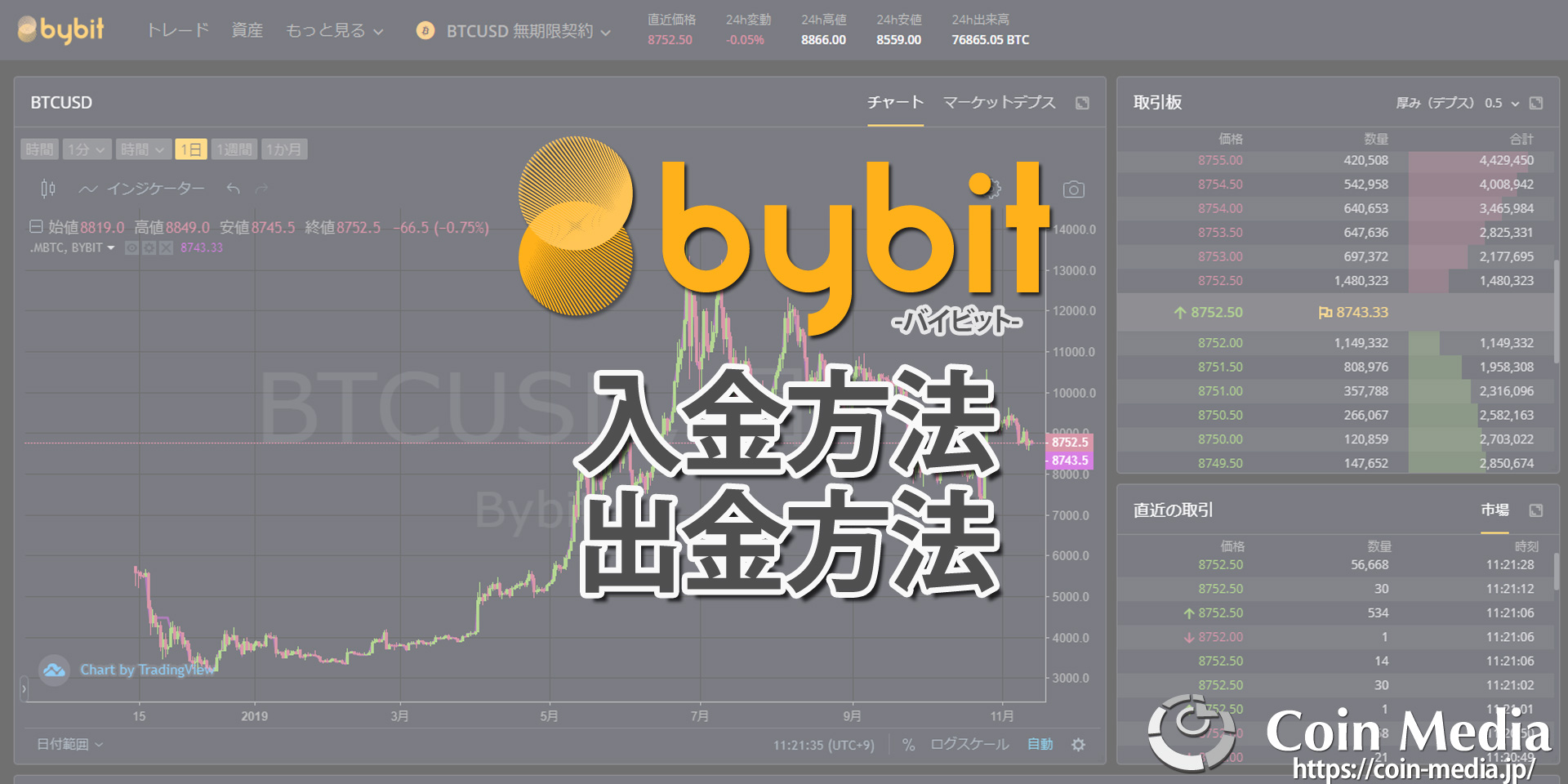 bybit(バイビット)の入金方法・出金方法を画像を使って解説